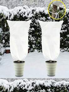Adjustable Frost Cover For Shrubs, Flowers And Trees, Thickened Non-Woven Fabric Material, Drawstring Closure, Cold-Resistant Winter Plant Cover, Suitable For Yard And Outdoor Use In Low Temperature Weather - Multicolor - View 7