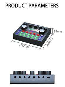 Portable Podcast Microphone Kit, Condenser Microphone Audio Mixer With Voice Changer, Sound Effects, USB Charging, Suitable For Live Streaming, Recording, Singing, Compatible With PC And Smartphone - Black - View 5