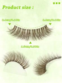 8 Pairs Natural Voluminous Brown Eyelashes, Multi-Layer Fluffy 5D 3D Curved Brown Eyelashes - Brown - View 6