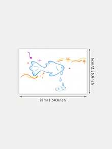 1pc Temporary Tattoo, Cartoon Hand Drawn Fish With Music Notes & Water Splash Pattern, Realistic Fake Tattoo Design, For Daily, Bachelorette Party Favors, Music Festival, Game, Graduation Gift, Lasts 3-5 Days - Multicolor - View 6