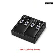 Oirlv Black High-End PU Leather Jewelry Display Props Ring, Earring, And Ear Stud Display Counter Jewelry Display Tray - Black - View 11