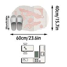 1件裝粉色與白色抽象幾何格紋地毯，現代藝術風仿羊絨不對稱邊緣，可機洗大尺寸地板墊，適用客廳臥室，美學居家裝飾 - 彩色 - 查看 11