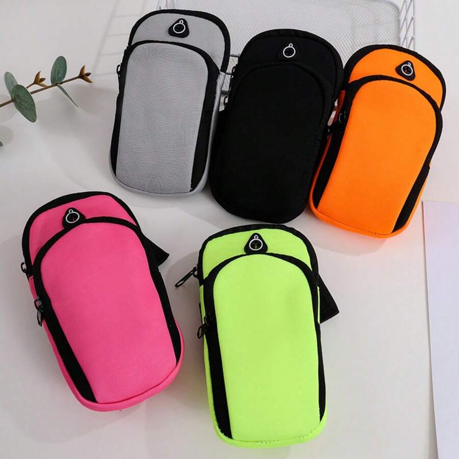 4pcs Sports Phone Armband, Wrist & Upper Arm Dual-Use Portable Phone Bag, Running & Hiking Phone Bag - Multicolor - View 1