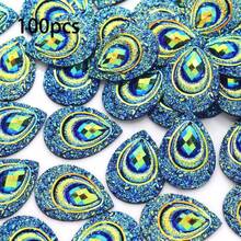30pcs/Pack Large Teardrop Shaped Resin Peacock Tail Sequins, 18*25mm Eye-Shaped Resin Diamonds, AB Color Resin Crystals, Suitable For DIY Dance Costumes - Multicolor - View 27