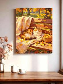 Cat On Park Bench DIY Digital Oil Painting, Adult Beginner Handmade, Canvas Art Wall Decor, Holiday Gift, Includes Painting Tools - Sets - View 3