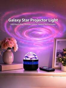 LED Projector Night Light With Aurora Borealis - USB Powered, ABS Plastic, Includes Remote Control, Suitable For Bedroom, Living Room, And Office Decoration, Perfect For Christmas, Birthday Parties, Creating Ambiance, And Bedroom Decor. - Multicolor - View 6