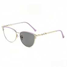 1PC Metal Cat Eye Dual-Color Diamond Decor Indoor Outdoor Photochromic Multi-Use Fashion Versatile Women's Fashion Glasses - A - View 14