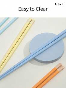 OCE Cute Cat Paw PET Chopsticks Set, 5 Pairs Macaron Color Reusable Chopsticks, Kawaii Non-Slip Tableware For Home Dining & Gift - View 5