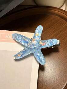 1pc Starfish Hair Clip Bangs Clip Hairpin Head Accessory Premium Side Clip Side Hair Alligator Hair Clip - Multicolor - View 3