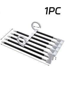 Multi-Layer Pants Rack - Space-Saving Foldable Design, Helps Efficiently Organize Your Closet; Suitable For Jeans, Leggings And Casual Pants Plastic Multi-Layer Pants Rack; Features Non-Marking Anti-Slip Storage Function, Easy To Assemble; Ideal Choice For Holiday Preparation And Seasonal Wardrobe Organization; - Multicolor - View 14