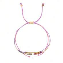 1PC Fashionable Minimalist Colorful Nylon Cross Bracelet, Adjustable Bracelet, Baptism Gift, Blessing Gift - Multicolor - View 6