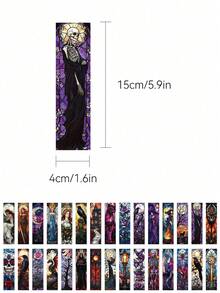 30pcs Gothic Window Lattice Bookmark Cartoon Reading Pages, Book Label Decorations, Creative Gifts For Students, DIY Page Label Bookmarks, Back To School Decor - Gothic Window Lattice Bookmark - View 2