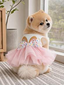 1PC Pet Clothes Small Dog Puppy Cat Cute Multi-Layer Mesh Tutu Dress Easter Polka Dot Rabbit Dress - Multicolor - View 1