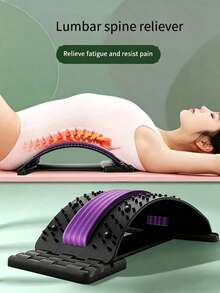 1pc Upgraded Large Size Lumbar Stretcher, Waist Massage & Relief Device, Cervical And Back Support Back Opener, Fitness Waist Support For Home & Office, Relieve Waist Soreness - Multicolor - View 1