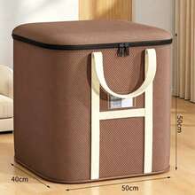 1pc Brown Extra Large Waterproof & Moisture-Proof Fabric Bedding Storage Bag, Dust-Proof Moving Packing Organizer Bag, Home Storage Room & Clothing Neat Storage Bag - Brown - View 6