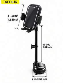 TAFDIUR 1pc ABS+Iron Alloy Material Gooseneck Press-To-Unlock Phone Holder With Gear Sound, Freely Bendable Suction Cup Car Phone Mount, Suitable For Dashboard Adsorption Installation, Freely Bendable, Stable And Anti-Shake, Locking Process With Gear Sound, Suitable For Driver Navigation/Music/Phone Call Scenarios - Multicolor - View 2