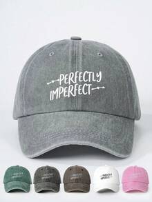 1pc Y2K Ski Hat Men's Women's Unisex Printed PERFECTLYIMPERFECT Washed Baseball Cap Suitable For Daily Outdoor Travel Sun Protection Wear - Baseball Cap - View 15