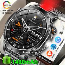 KENPANG Rugged Sports Smart Watch For Men, 1400mAh Massive Battery, Built-In Dual-LED Flashlight, 1.7-Inch Large Screen, IPX8 Waterproof, 100+ Sports Modes, 24/7 Health Monitoring, Sleep Step Tracker, Men's Fitness Tracker, IOS Android - View 2