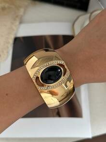 European Exaggerated Layered Wide Bangle Bracelet, Minimalist Fashion Casual, For Daily Wear - Wide Round Bracelet - View 17
