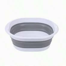 1pc Foldable Foot Bath, Silicone Folding Wash Basin, Portable Plastic Multi-Function Basin, Can Be Used For Foot Soaking, Face Washing, Vegetable Washing, Space-Saving, With Hanging Hole Design, Perfect For Students At Home, Travel, Sports And Outdoor Activities. - A - View 13