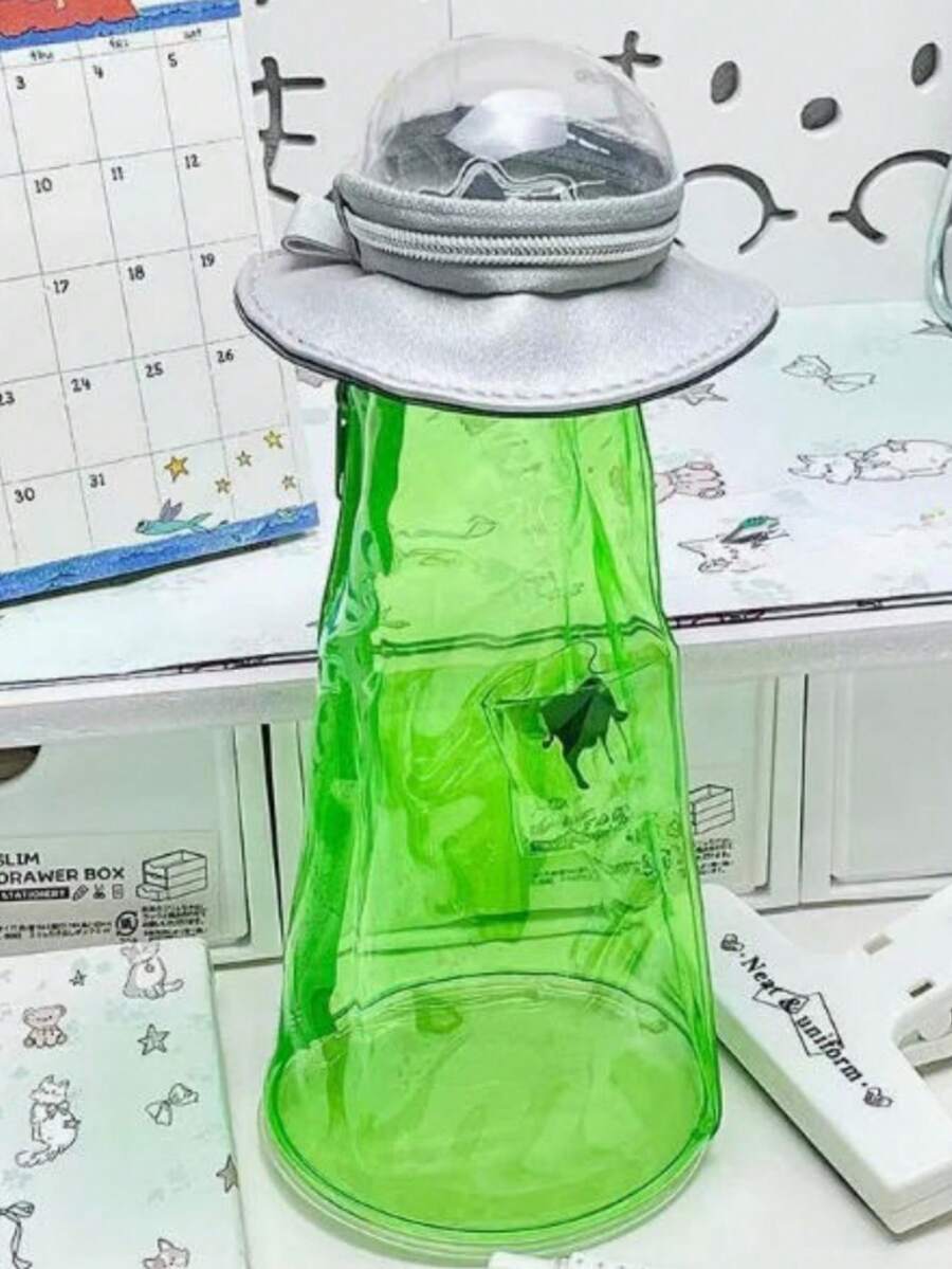1 PC Creative UFO Spaceship Pencil Case Suitable For & Office - Transparent Funny Transparent Suitable For Students &No Pendant Included - Multicolor - View 1