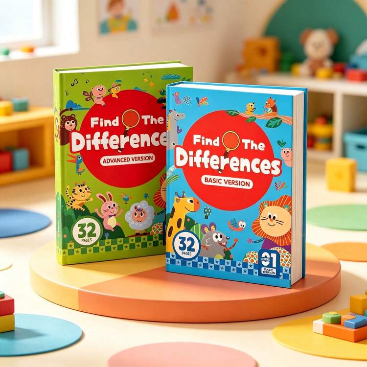 Buku Aktivitas Cari Perbedaan untuk Anak-Anak 32 Halaman (Dasar & Lanjutan) | Teka-teki Logika, Permainan Mencocokkan & Memori, Cocok untuk Anak Usia 3+ | Hadiah Ulang Tahun, Paskah, dan Hari Anak untuk Anak Laki-Laki dan Perempuan - MultiWarna - View 5