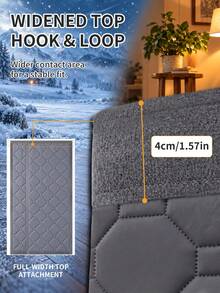 1pc Magnetic Thermal Insulated Curtain, Double-Sided Reversible Design, Magnetic Auto-Closing, No Drilling Required, Blocks Cold Air And Noise, Suitable For Entry Door, Basement, Kitchen - Grey - View 7