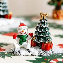 1pc Christmas Resin Snowman Old Man Decoration, Home Desktop Ornament, Creative Christmas Atmosphere Decor - Multicolor - View 5
