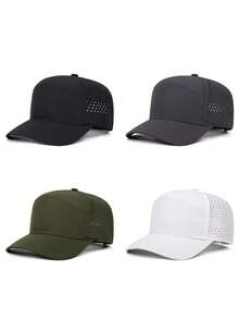 1pc Fashion Hollow Baseball Cap, Street Style Hip Hop Skateboard Hat, Outdoor Adjustable Decorative Sun Hat, Unisex Breathable Mesh Cap - Drip Hole - View 1