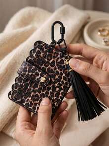 PU Card Holder Keychain With Tassel,Multi Slots Id Credit Card Wallet Bag Charm,Portable Id Card Coin Purse,Bank Card Holder,Fashion Accessories - Multicolor - View 5