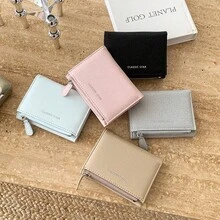 Minimalist Solid Color Embossed Classic Star Bifold Wallet, Multiple Card Slots Zipper Coin Pocket, Halloween Christmas Gift - Multicolor - View 12