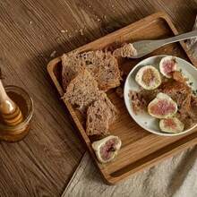 Wooden Square Serving Tray, Sturdy Wooden Tray Holder, Wooden Serving Tray, Suitable For Home And Restaurant Use - Multicolor - View 5
