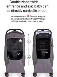 Baby Stroller Winter Snow & Rain Cover, Windproof & Warm Stroller Rain Cover, 3-Layer Thickened Protection Against Cold Air, Essential For Newborn Boys - Multicolor - View 3