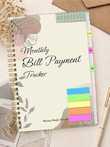 1pc Monthly Bill Payment Tracker Budget Planner Notebook, Undated Expense & Savings Ledger For Finance Management, Halloween Notebook, Office Decor And Accessories, Nurse Essentials, Bible Study Materials - Rectangle - View 12