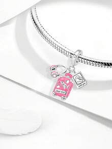 1pc Sunflower Pendant Bead, Suitable For Bracelet DIY, Women's Daily Decorative Accessory, Girls Jewelry - Silver - View 9