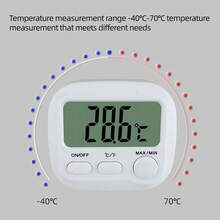 High Precision Electronic Thermometer, Ultra-Sensitive Temperature Sensor, Fahrenheit/Celsius Switchable, Measures -40℃~70℃, Suitable For Fish Tank, Indoor, Refrigerator, Greenhouse, AAA Battery Powered, Battery Not Included - View 4