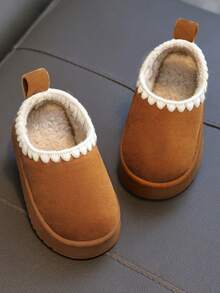 Infant Slippers With Back Strap And Hook-And-Loop Anti-Slip Toddler Baby Indoor Home Bedroom Slippers For Boys And Girls Autumn Winter - Brown - View 6