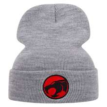 1pc Cartoon Patch Embroidery Knit Beanie Hat, Autumn/Winter Outdoor Sports Events Cold Weather Casual Versatile Brimless Cap - Multicolor - View 6