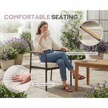 WAHSON OFFICE CHAIRS 4PCS Beige Stackable Outdoor Garden Dining Chairs With Rope Back - 4 Beige - View 7