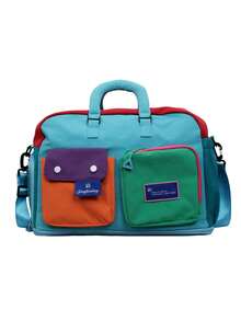 [Travel Duffel Bag] Large Capacity Expandable Stylish Color Block Travel Duffel Bag - Adjustable Shoulder Strap - Women's Weekend Overnight Tote Bag - Perfect For Short Trips, Gym, Outdoor Activities & Everyday Use - Multicolor - View 11