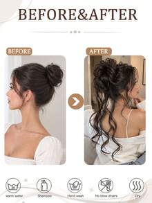 Women's Messy Curly Bun With Face-Framing Tendrils – A Chic, Effortlessly Elegant Hair Accessory Perfect For Everyday Wear, Dates, And Parties. - Multicolor - View 4