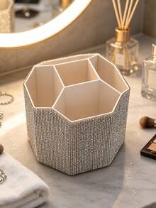 Kệ đựng mỹ phẩm nhiều ngăn đính đá rhinestone sang trọng, giá để cọ trang điểm để bàn có ngăn kéo, kệ lưu trữ mỹ phẩm phân ngăn đa năng, thiết kế đá rhinestone lấp lánh cho bàn trang điểm đựng son môi, chì kẻ mày, bông phấn, dung tích lớn phân loại gọn gàng, vẻ ngoài đính đá bling tinh tế, trang trí bàn trang điểm phòng ngủ, quà tặng nữ tính, có thể đựng cọ trang điểm, kẹp mi, phấn mắt, trang sức và vật dụng nhỏ, chống bụi và ngăn nắp, phong cách Ins - Nhiều màu - Xem 4