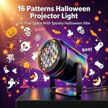 Halloween Projection Light USB Powered 16 Patterns Rotatable Stage Light Large Projection Area Indoor Home Party Event Atmosphere Decoration Light Night Party Gathering Theme Celebration Decoration Holiday Ideal Gift Choice - Multicolor - View 2