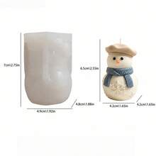 Christmas Snowman Scented Candle Silicone Mold – DIY Cute Snowman-Shaped Mold For Candle Making, Art Crafts, Plaster Ornaments, And Soap Production. Reusable And Easy To Demold - Transparent White - View 8