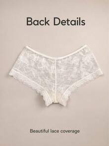 4pcs Women's Lace Panties, Mid-Waist Triangle Briefs, Comfortable And Soft - Multicolor - View 3