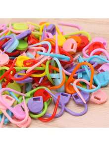 50/100pcs Mixed Color Knitting Crochet Stitch Markers Assorted Sewing Knitting Locking Needle Row Counter Markers DIY Craft Plastic Pins Weaving Stitch Holders - Multi-color - View 6