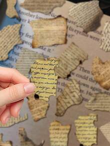 50pcs Vintage Burnt English Stickers For Decorating Planner, Journal, Scrapbook, Notebook, Luggage, Guitar, Skateboard, Manual, Tablet, Water Bottle, Phone - Vintage Burned English - View 5