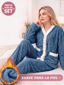 Women Pajama Sets - Blue - View 2