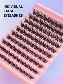 Cluster, Single Thick, Natural D Curl, 8-16mm, DIY False Eyelashes, Eyelash Clusters, Single Eyelashes, False Eyelashes, False Eyelashes - D - View 3