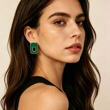 Gold Bright Yellow Maple Leaf Pendant Earrings, Matte Textured Large Leaf Exaggerated Long Dangle Earrings For Women, Summer Vacation Jewelry - Multicolor - View 6